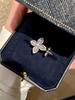 Zircon Lucky Clover Flower Open Ring - Elegant Court Style Exquisite Hand Jewelry