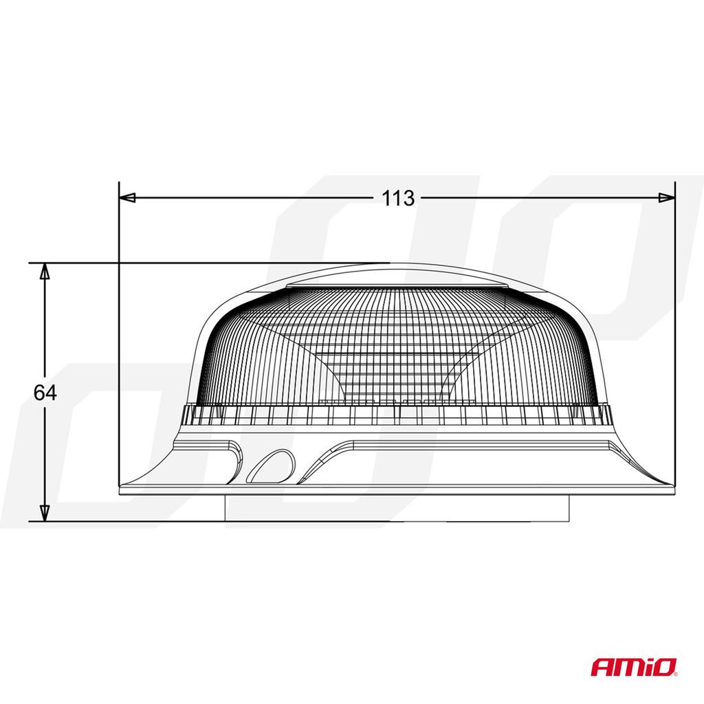 Mini Rooster Warning Lamp 18 Led Magnet Low R65 R10 12-24V W21M Amio