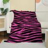 Pink Zebra Print Flannel Blanket, Bold Animal Stripe Pattern Throw, Soft Cozy for Fashion Lover Home Decor, Warm Sofa Couch Gift