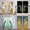 2pcs Elegant Peacock Pattern Curtains Polyester Rod Pocket For Living Room Bedroom Kitchen Study Stunning Background Decor