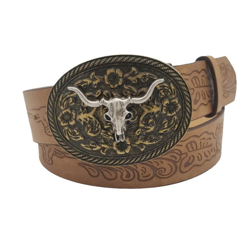 

Ремень Western Denim с большой пряжкой в стиле ретро, зеленый, мужской, панк, PU ремень 103cm length