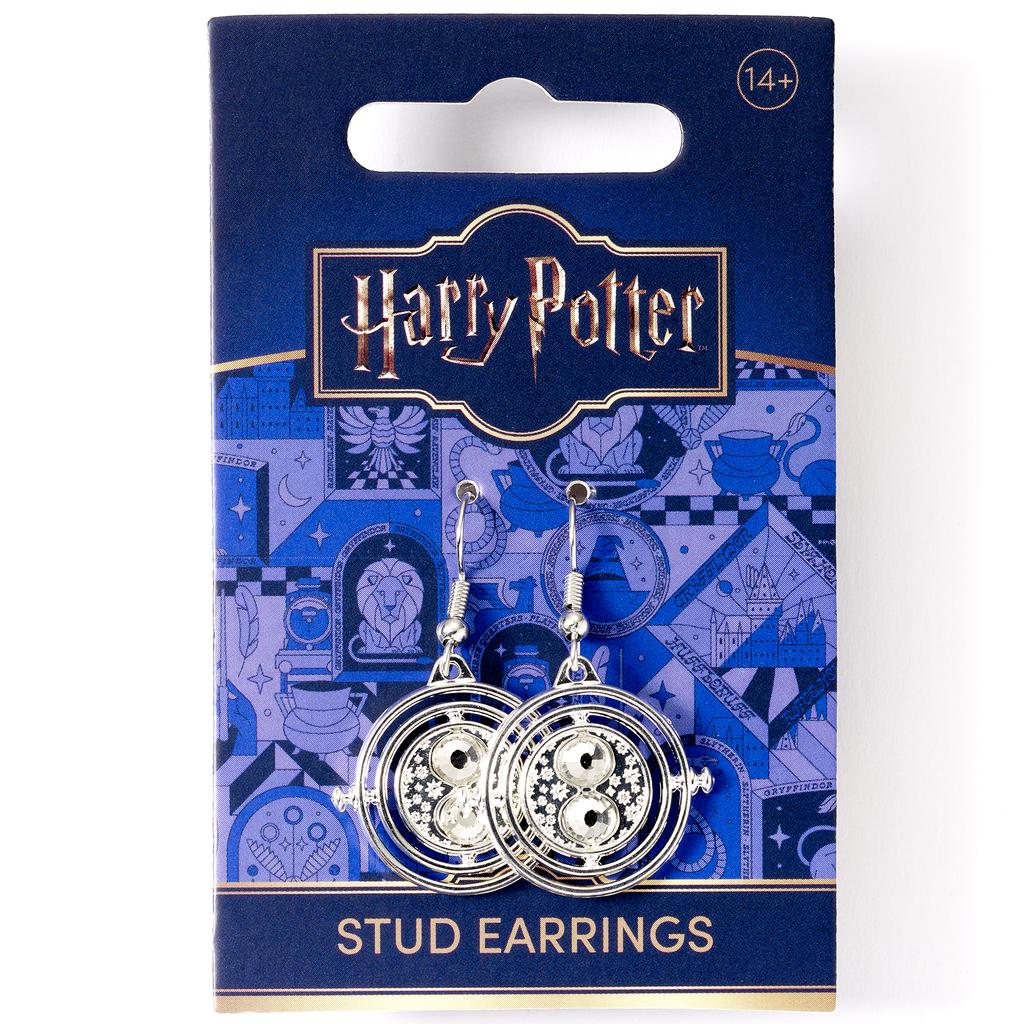 Harry Potter Silver Tone Time Turner Drop Earrings