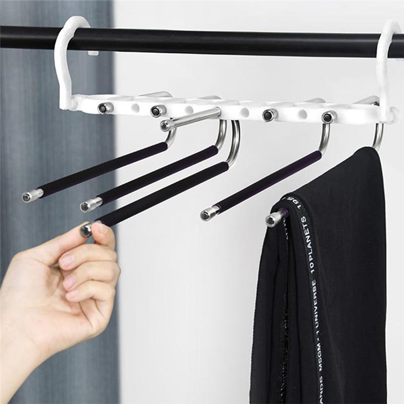 M-Modern-Multifunctional Multi Layer Stainless Steel Pants Rack Hanger Home Storage Telescopic Folding Pants