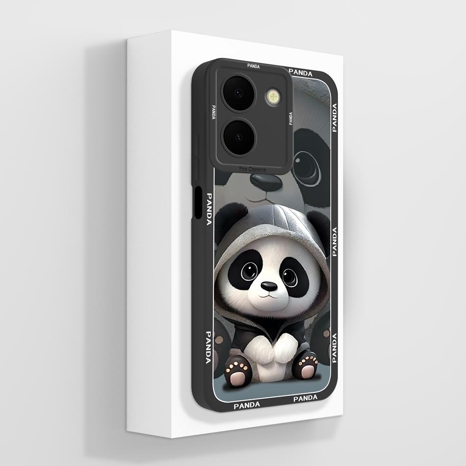 For Vivo Y36 4G 5G Phone Case Cute Panda Full Protection Back Cover Protectors For Vivo Y 36 Global Soft Liquid Silicone Bumper