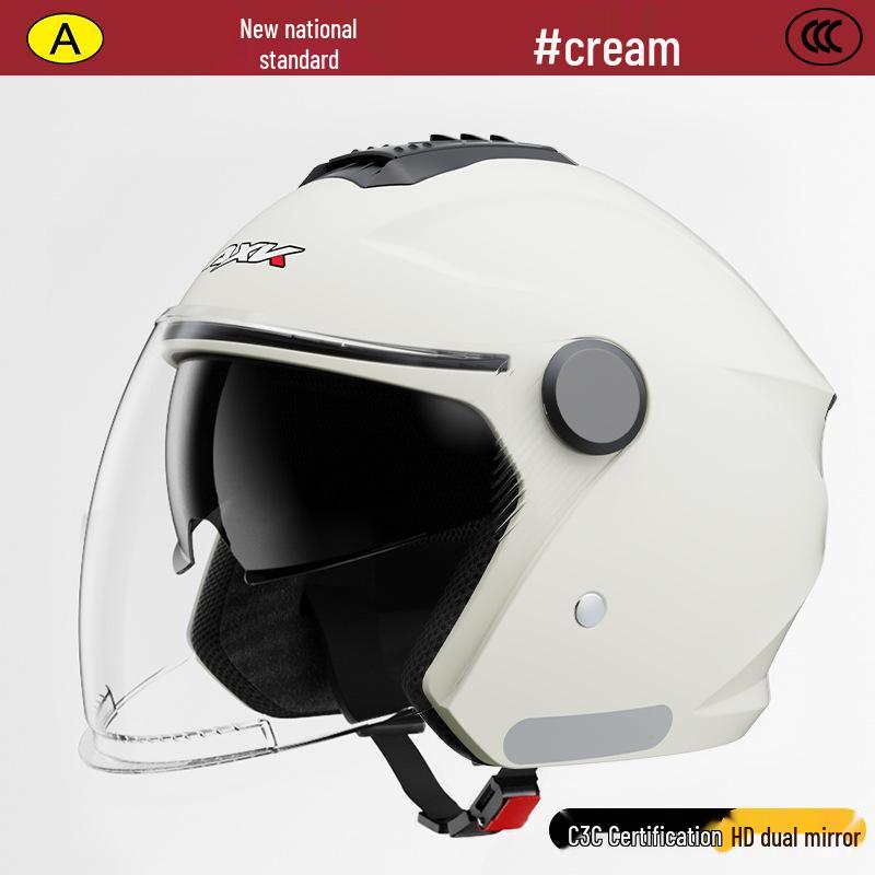A1 Electric Motorcycle Helmet - Universal Four-Season Men & Women Half Helmet