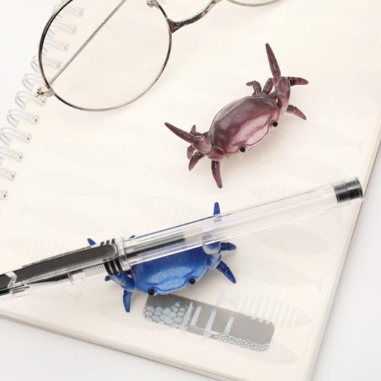 Weightlifting Crab Pen Holder Creative Desktop Organizer Decorative Desk Accessory for School Office Home Desk