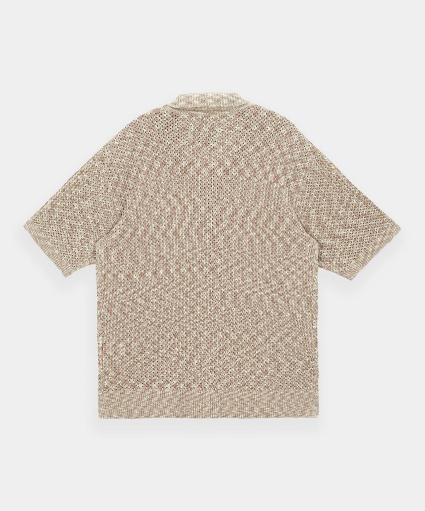 KINETO Twist Two-Tone Knit Shirt_Beige
