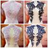 2 Stück/Set Polyester Paillettenstickerei Applikation Paillettenstickerei Spitze Tüll Blume Aufnäher Kragen Stoff Blume Applikation Aufnäher
