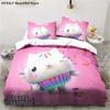 Gabby's Dollhouse 3D Bedding Set Cartoon Duvet Cover Pillowcases Quilt Cover For Girls Home Decor Gift Twin King Queen Polyester