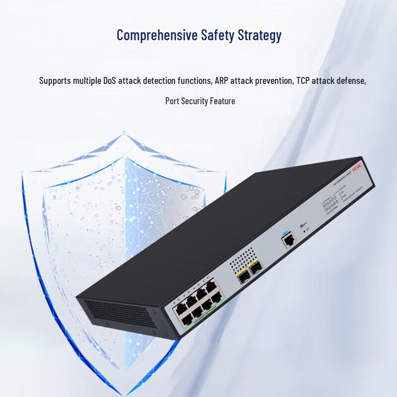 H3C S5008PV6-EI-HPWR Fully Managed Gigabit PoE+ Network Switch