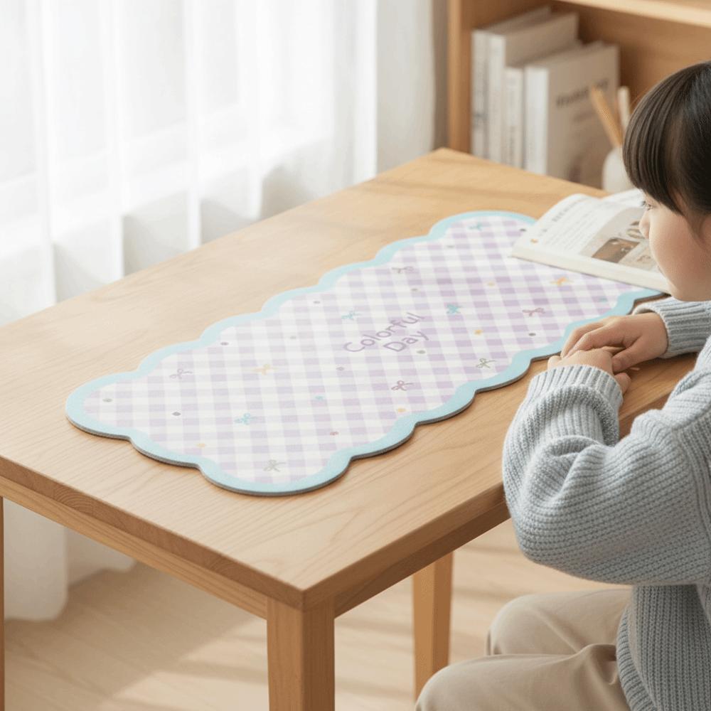 Gingham Mouse Pad Cute Table Blotter Table Cushion Desk Mat  Students