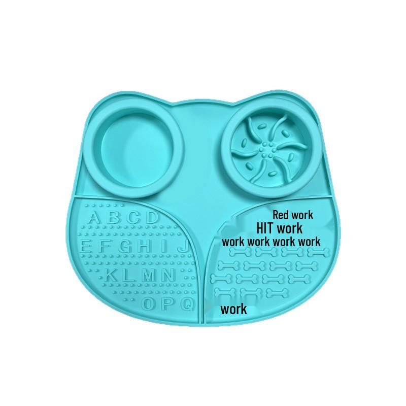 Tigela Alimentadora Lenta com Ventosa Anti-Engasgo - Silicone de Grau Alimentar, Tapete de Alimentação para Animais de Estimação de Fácil Limpeza