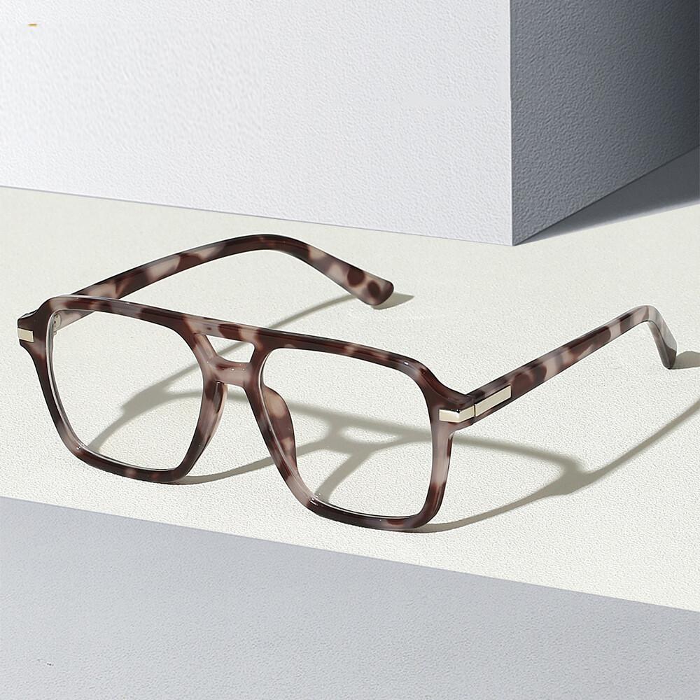 Luxury Designer Reading Glasses Women Retro Double Bridge Square Eyewear Eye Protection Computer Glasses Fashion