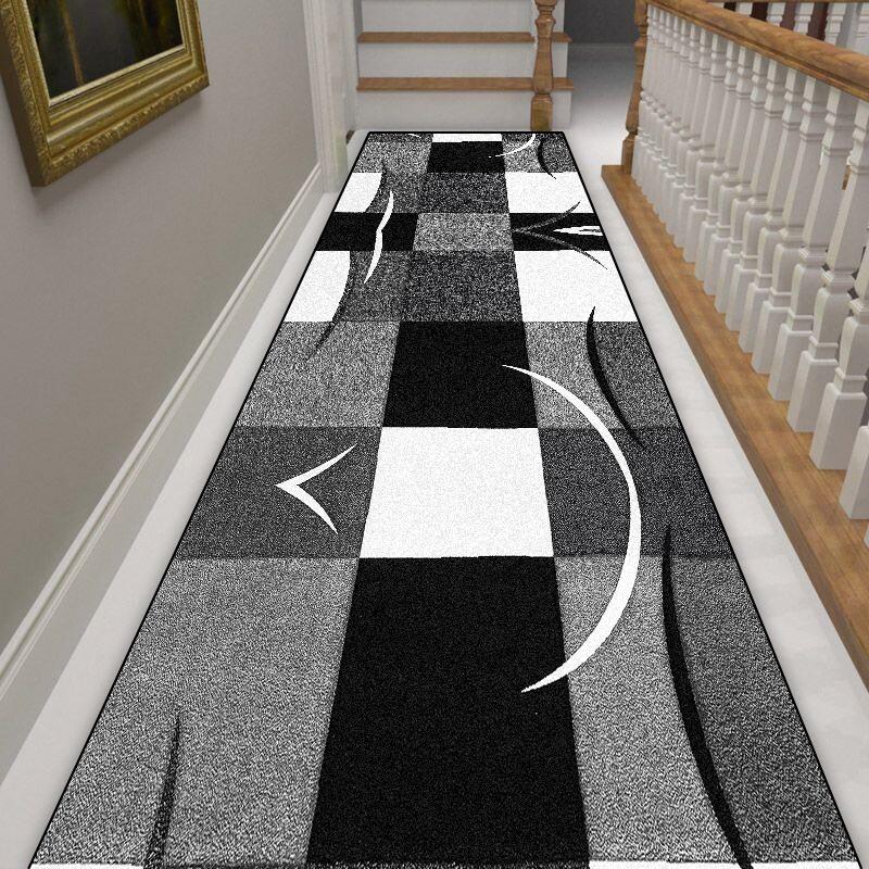 European Geometric Long Corridor Carpet Hotel Hall Runners Non-slip Customizable Rug Villa Stairs Hallway Doorway Passageway Mat