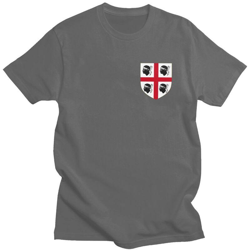 Custom Coat Of Arms Of Kingdom Of Sardinia Flag T Shirt for Men Pure Cotton Casual Tee Short Sleeves Tshirt Loose Fit Clothing