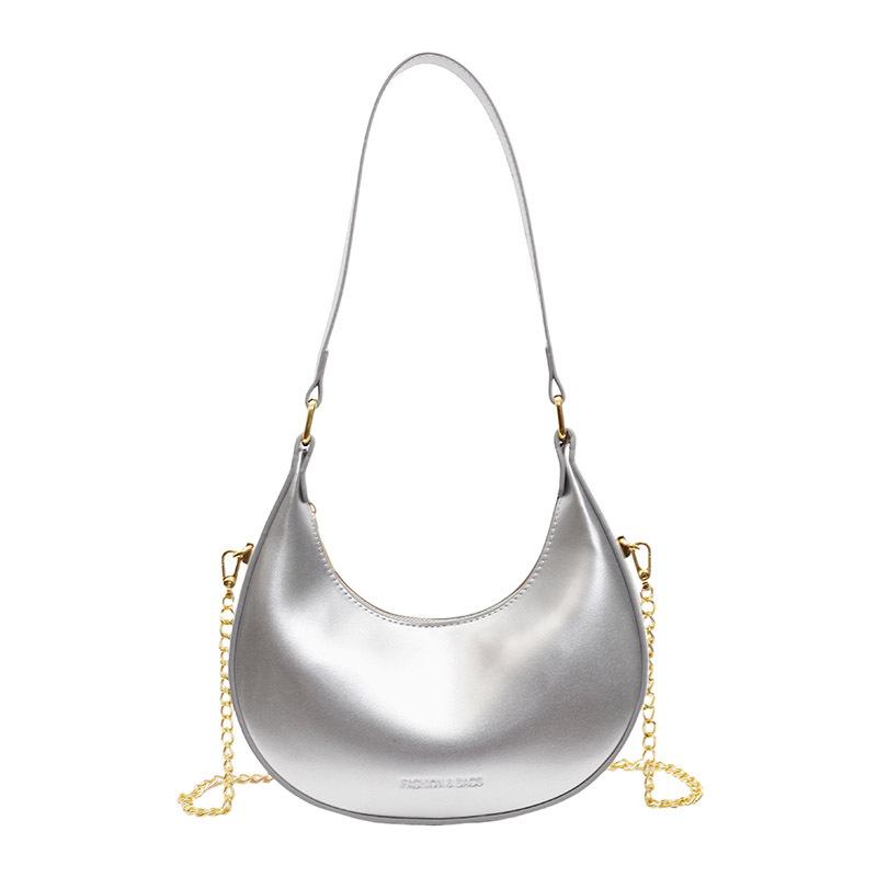 Nische 2025 Frühling neue High-End Handtasche Design Sinn Satteltasche schlicht glänzend Achsel Messenger Bag Tasche Frauen