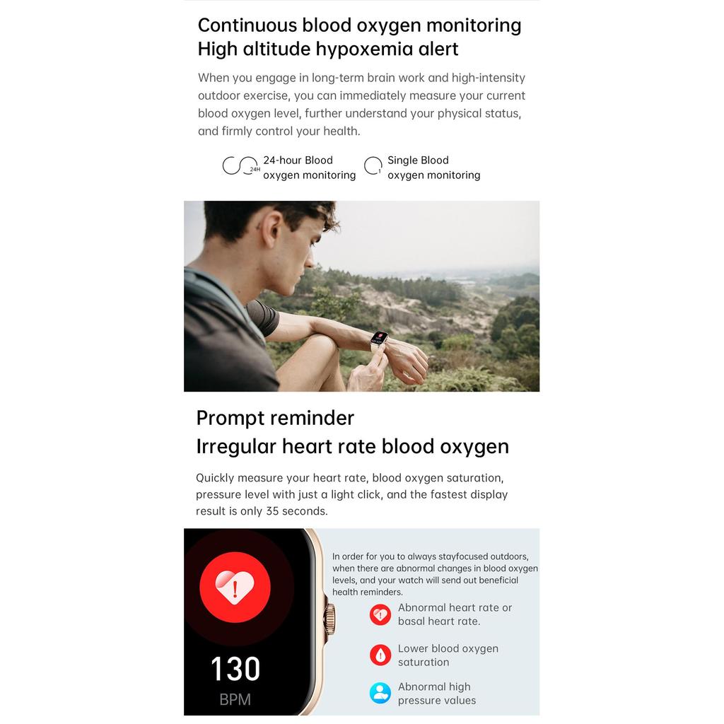 2024 New Smart Watch Men Women Full Touch Body Temperature Heart Rate Monitor Smartwatch Waterproof Smart Wristwatch