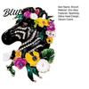 Zebra Brooch Head Enamel Rhinestone Lapel Pin with Flowers Colorful