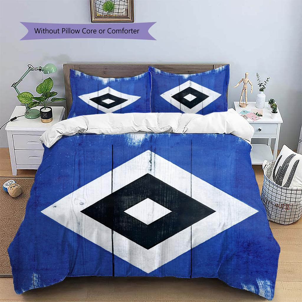 Hamburger SV Pattern Bedding Home Decoration Birthday & Festival Gift (1 * Duvet Cover + 2 * Pillowcase, Without Core)
