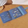 Leather Travel Jewelry Organizer Bag Foldable Jewelry Rolls  for Studs, Hoops and Pendant Earrings