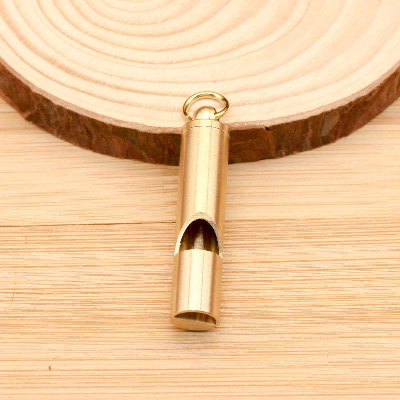 Personalized Retro Brass Whistle Keychain - Children s Outdoor Survival & Referee Gift