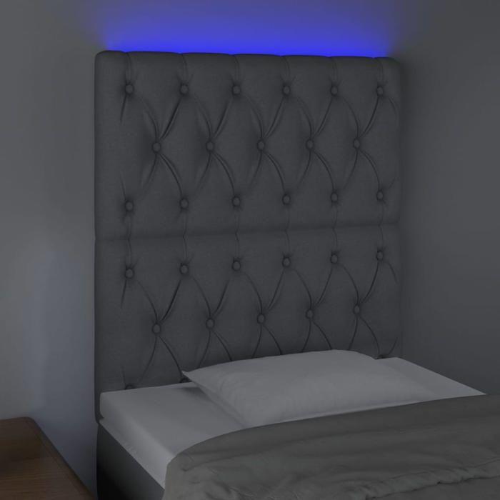 VidaXL LED Headboard Bedroom Furniture Single Bed Accessory Headboard Bed Frame Interior Light Grey 3122734