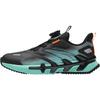 Kids Synthetic Leather Versatile Lightweight Shock Absorbing Low Top Running Shoes Kids Sneaker Black Green A12435532N-2