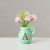 Mini Ceramic Vase Refrigerator Magnet with Fake Flower DIY MAMA MOM Letter 3D Miniature Flower Vase Fridge Magnet Decoration Mother's Day Gift