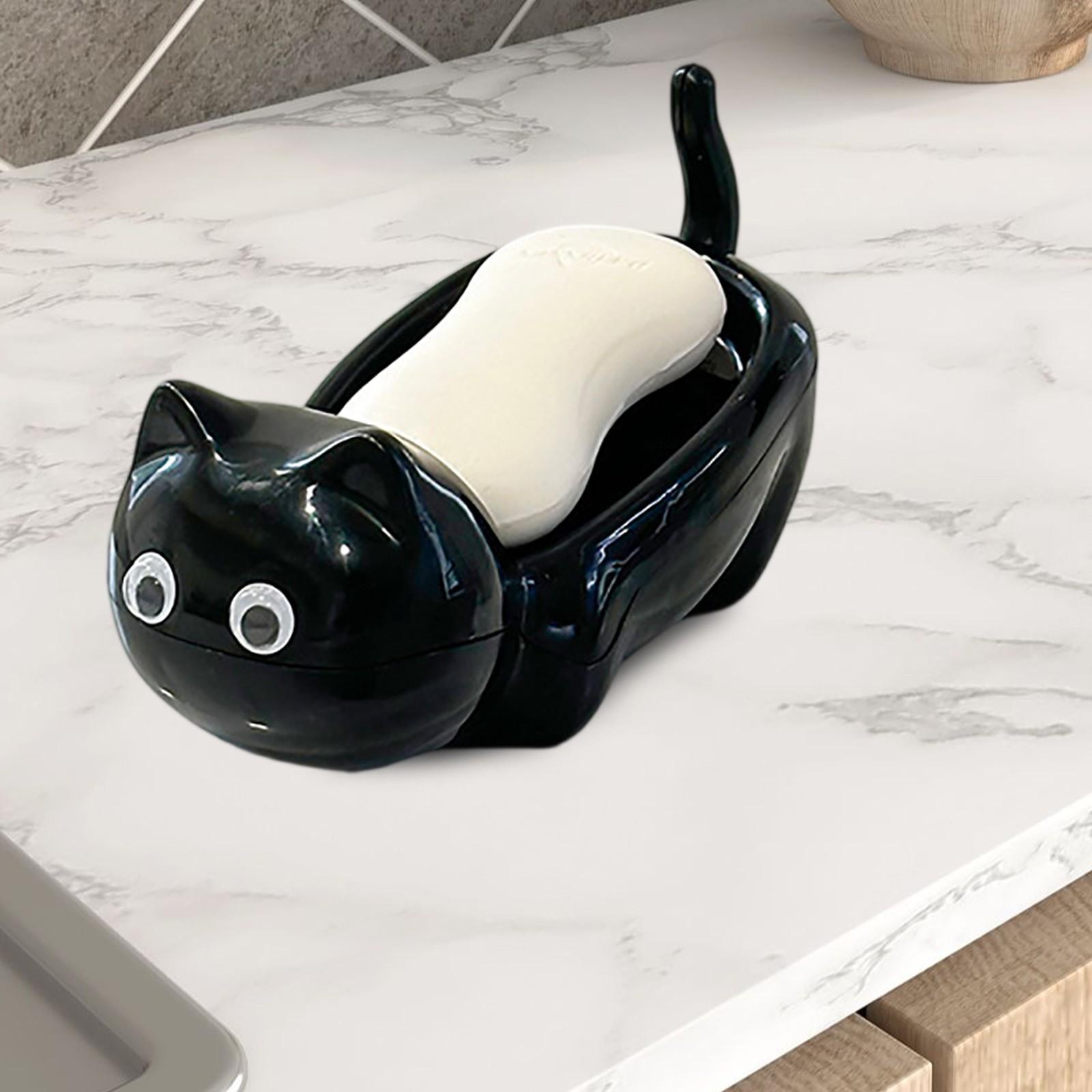 

Cute -shaped Soap Box, Self-draining And Non- Soap Rack, Multifunctional Storage Box For Bathroom And Kitchen, Practical Storage Box For Shower Sink One Size чорний