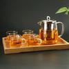 NEW Heat Resistant Glass Teapot With Stainless Steel Infuser Heated Container Tea Pot Good Clear Kettle Square Filter Baskets