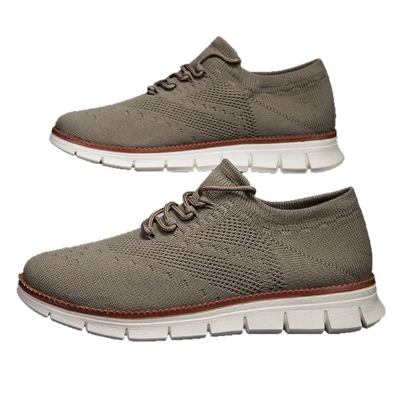 Men's Summer Breathable Mesh Brogue Flyknit Sock Shoes - Casual & Comfortable