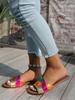 Sommer Damen Übergröße Flache Sandalen 2025 - Vielseitiges, Schlichtes Kreuzriemen-Design