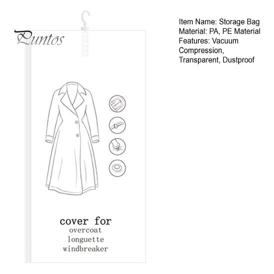 Vacuum Compression Garment Bag Hook Hanging Style Clothes Storage Bag Clothing Dust Cover Organizing Bag