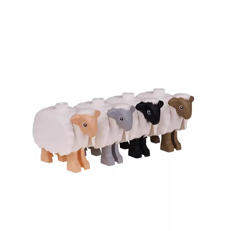 MOC Zwierzęta Zoo Klocki Słonie Tygrysy Słonie Małpy Łosie Niedźwiedzie Owce Wielbłąd Koń Krokodyl Lampart Mini Klocki DIY T11