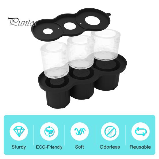 Beverage Ice Mold Silicone Cylinder Cube Tray for 20-40oz Tumbler Cup with Lid Hollow Shape Stackable Easy Release Juice Whiskey Cocktail Cubes Maker
