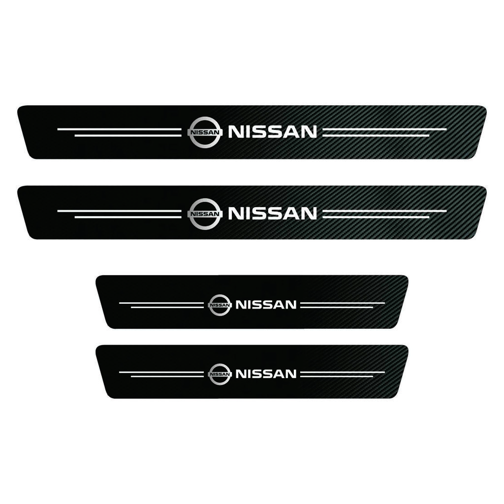 For Nissan Qashqai Versa Leaf Sentra Pulsar Xterra X-trail Nismo Carbon Fiber Automotive Parts Car Threshold Stickers
