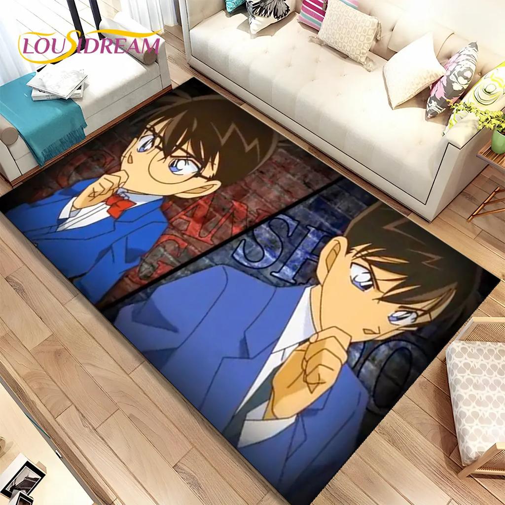 Anime Detective Conan Cartoon Area Rug Large,Carpet Rug for Living Room Bedroom Sofa Doormat Decoration,  Kid Non-slip Floor Mat