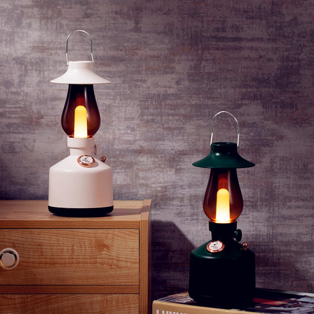 Vintage Night Light Spker IPX4 Waterproof Handheld 360 Degree Surround Sound Retro Night Light with Music