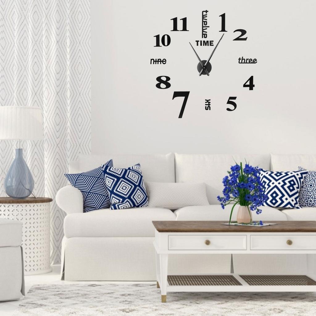 Frameless   Wall Clock Modern Mirror Wall Sticker for Home Living Room Bedroom Decor