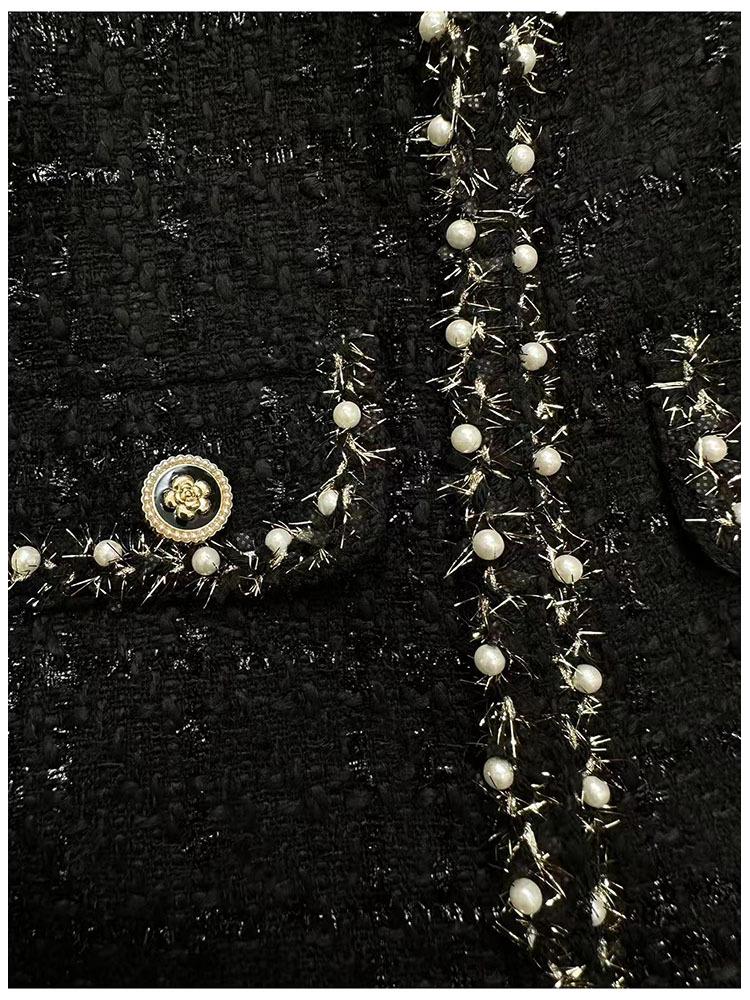 Marken-Boutique Herbst/Winter 2025 Lurex-Wolle Tweed Kurzmantel