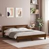 VidaXL Bed Frames with Headboard and LED, Double Bed with Slatted Base, Adult Bedroom Bed, Brown Oak 200x200 3207524