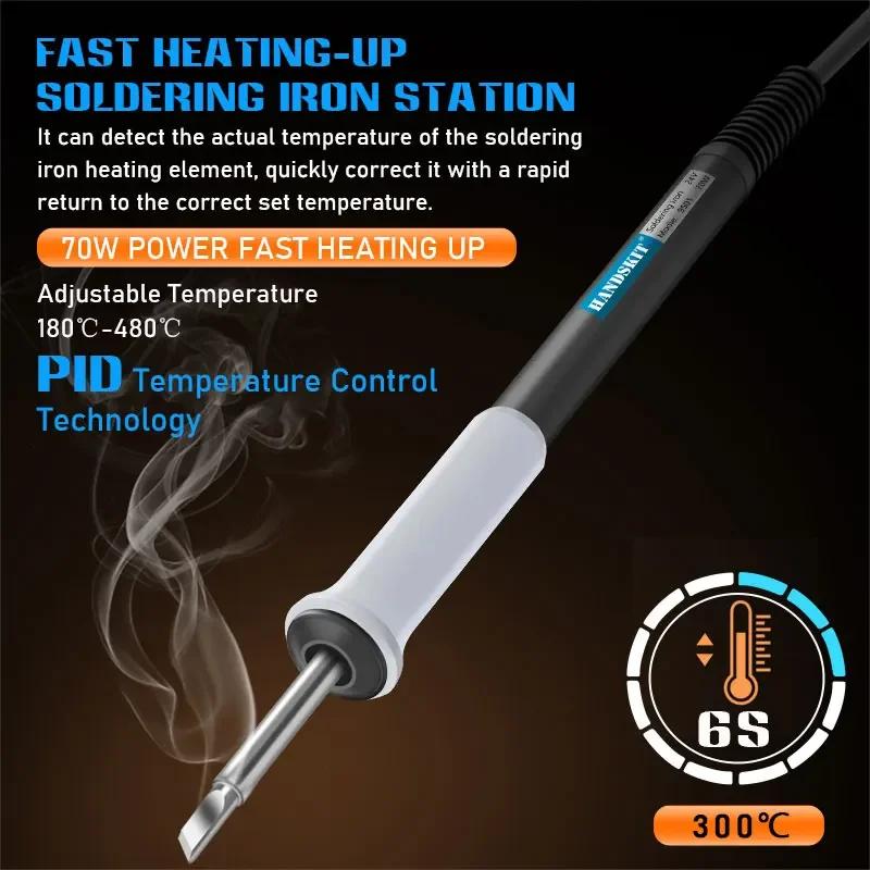 T12 Digital Soldering Station with LCD Temp Control - 24V Portable Rework Tool Kit for Electronics Repair, No Power Supply