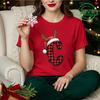 Harajuku Style Christmas Reindeer Alphabet TShirt Family Matching Outfits Korean Fashion Xmas Party Wear for Parents Kids Shirts