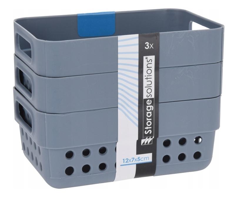 Plastic storage basket set of 3 350 ml