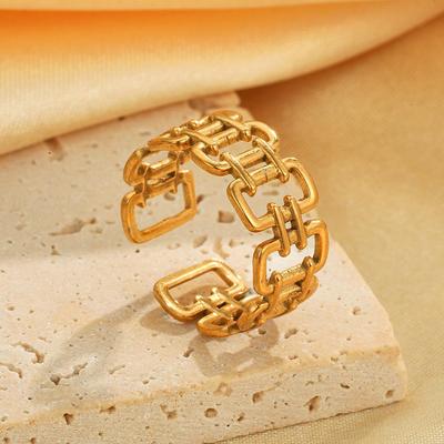 High-End Women's Fashion Stainless Steel Open Ring - Celebrity Style