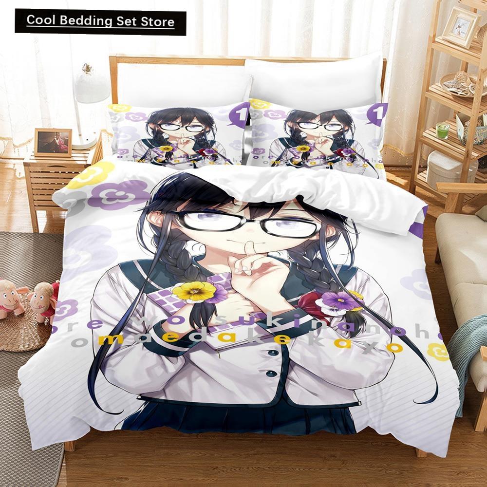 Anime Ore O Suki Nano Wa Omae Dake Kayo Bedding Set Single Twin Full Queen King Size Bed Set Adult Kid Bedroom Duvetcover Sets