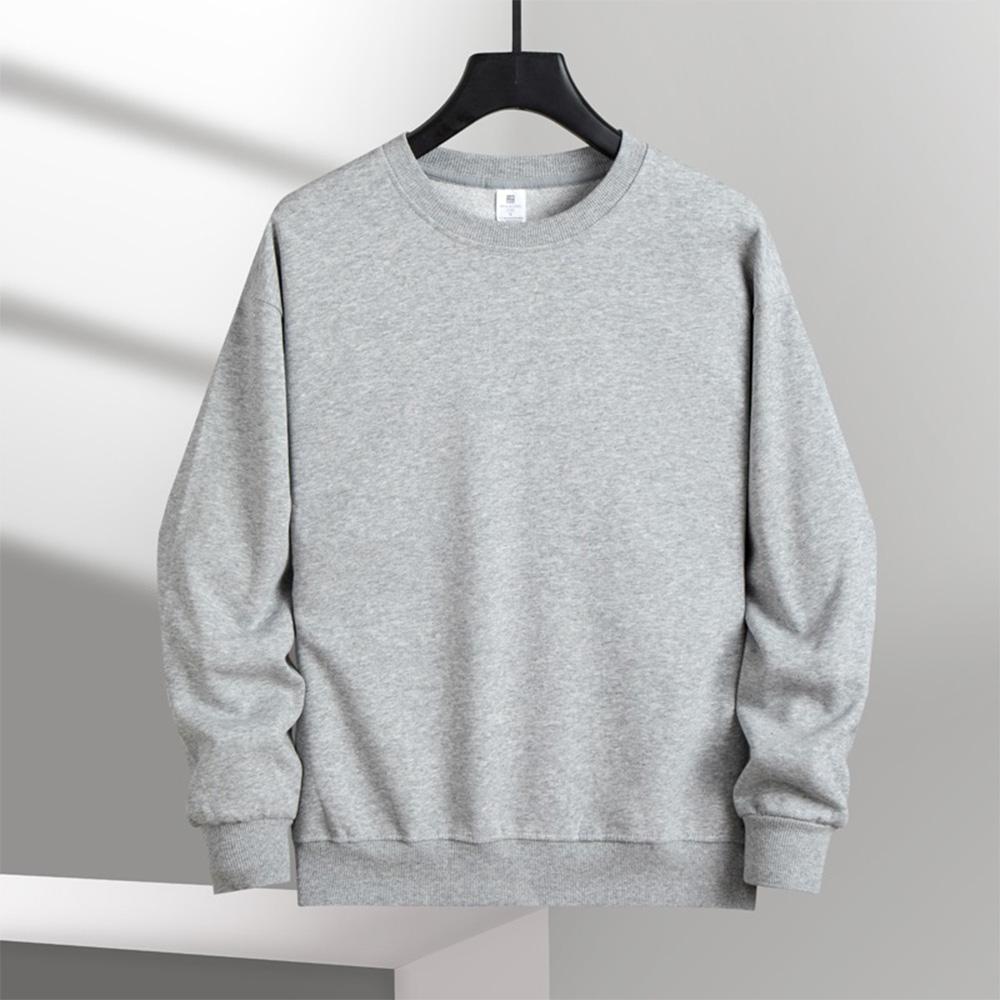 

Мужские повседневные однотонные толстовки с круглым вырезом, классические свитера, пуловеры, уличные, с длинным рукавом, модные, стандартные, Swatershirt M серый