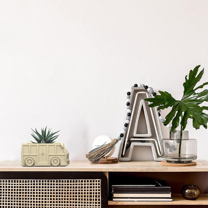 Motorcar Gypsum Silicone Mold Diy Succulents Concrete Flower Pot Vase Plaster Cement Mold Clay Mold Candle Holder Mold