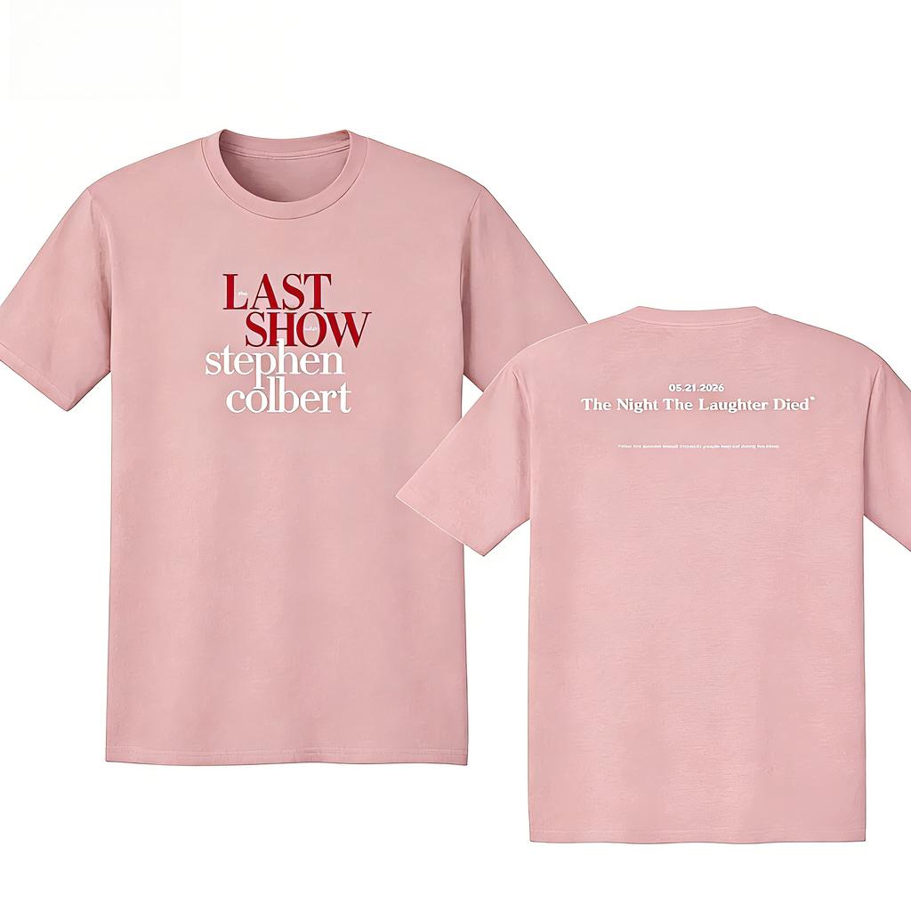 The Last Show Featuring Stephen Colbert Short-sleeved T-shirt with Vintage Concert Pattern Comfortable
