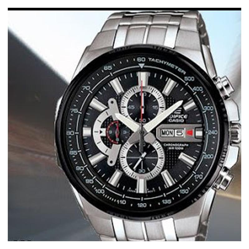 Casio CASIOEDIFICE Series Classic Fashion Quartz Movement Stainless Steel Strap Japanese and Korean Watch Men's Watch Black Dial EFR-549D-1A8V